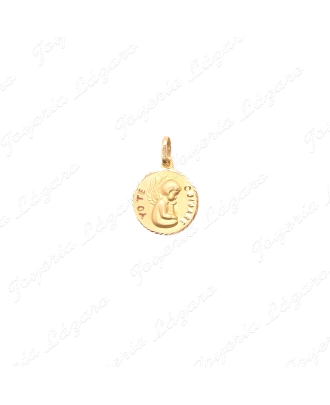 MEDALLA ORO 18 KTS 15mm ANGELITO YO TE CUIDARÉ
