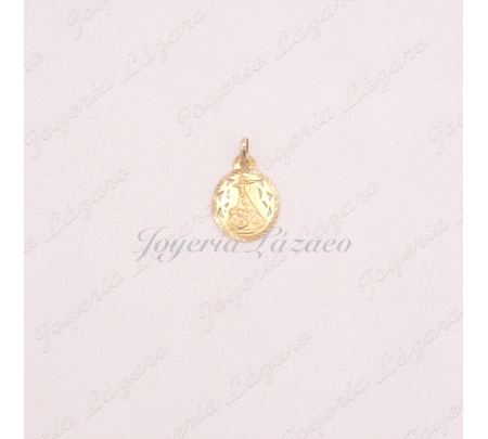 MEDALLA 18KTS VIRGEN DE LAS ANGUSTIAS 16MM FILO GALLONADO