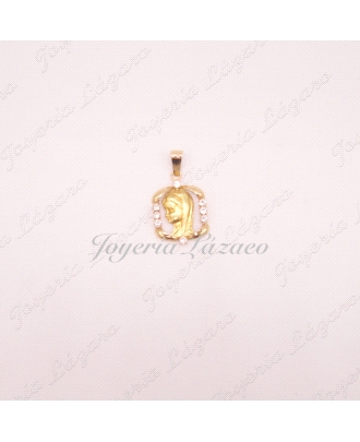 MEDALLA 18KTS VIRGEN NIÑA CIRCONITAS