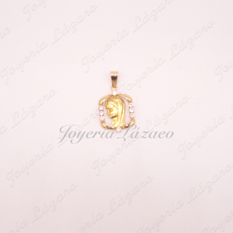 MEDALLA 18KTS VIRGEN NIÑA CIRCONITAS