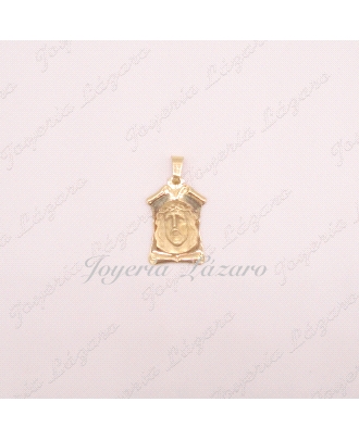 MEDALLA 18KTS PERGAMINO + ROSTRO CRISTO