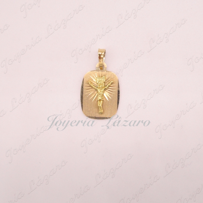 MEDALLA 18KTS PLACA +  CRISTO