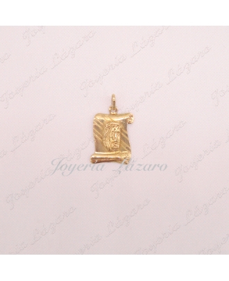 MEDALLA 18KTS PERGAMINO. ROSTRO CRISTO