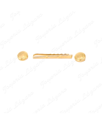 PILLACORBATA ORO  18KTS REDONDO MATE/BRILLO