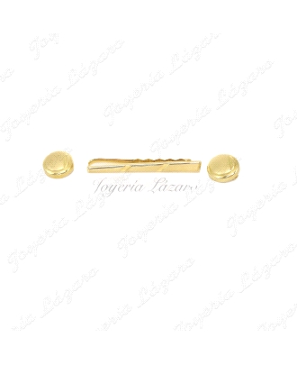 GEMELOS 18KTS REDONDO MATE/BRILLO