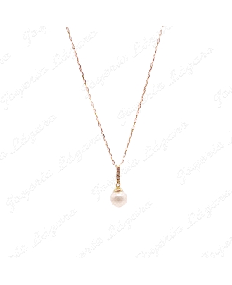 GARGANTILLA ORO 18 KTS LIGERA +ASA MICROCIRCOCON PERLITA ESFERA