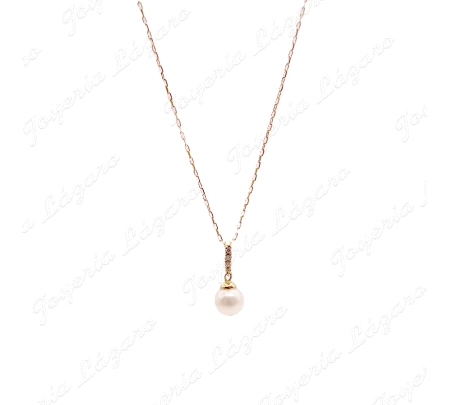 GARGANTILLA ORO 18 KTS LIGERA +ASA MICROCIRCOCON PERLITA ESFERA