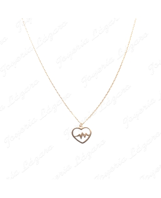 GARGANTILLA ORO 18 KTS CORAZON CALADO ELECTROCARDIOGRAMA