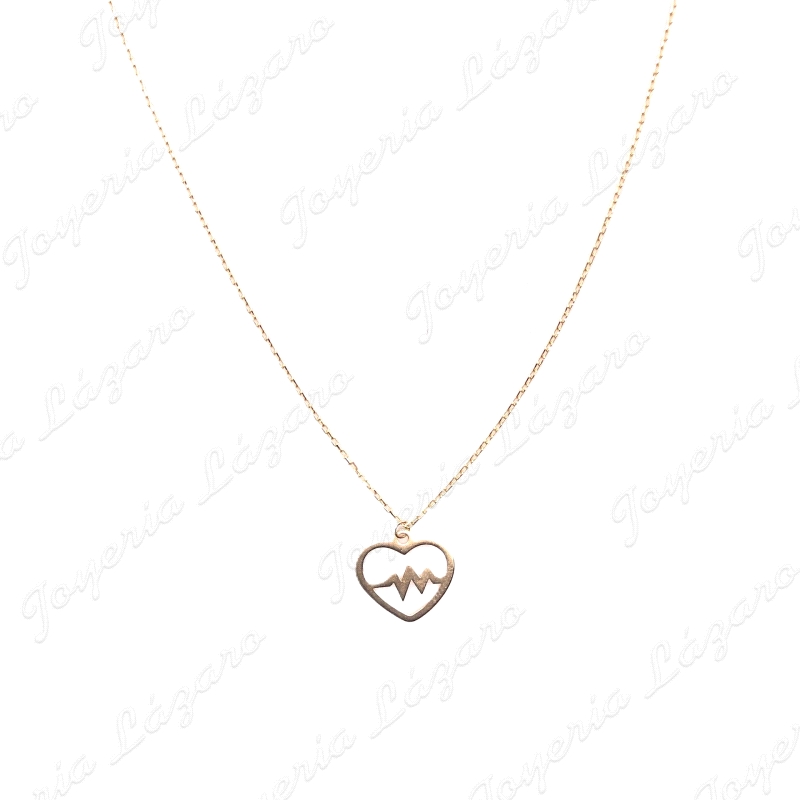 GARGANTILLA ORO 18 KTS CORAZON CALADO ELECTROCARDIOGRAMA