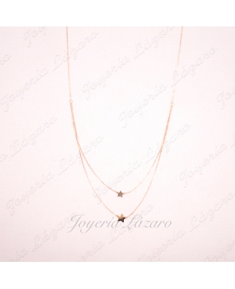 ORO 18 KTS GARGANTILLA DOBLE ESTRELLAS