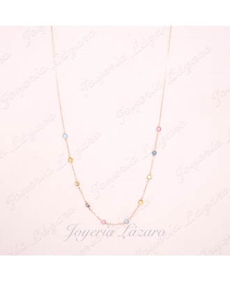 ORO 18 KTS GARGANTILLA  MULTI COLOR