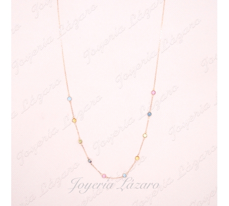 ORO 18 KTS GARGANTILLA  MULTI COLOR