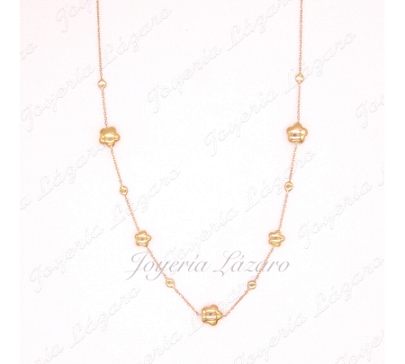 ORO 18 KTS GARGANTILLA MOTIVOS FLORES