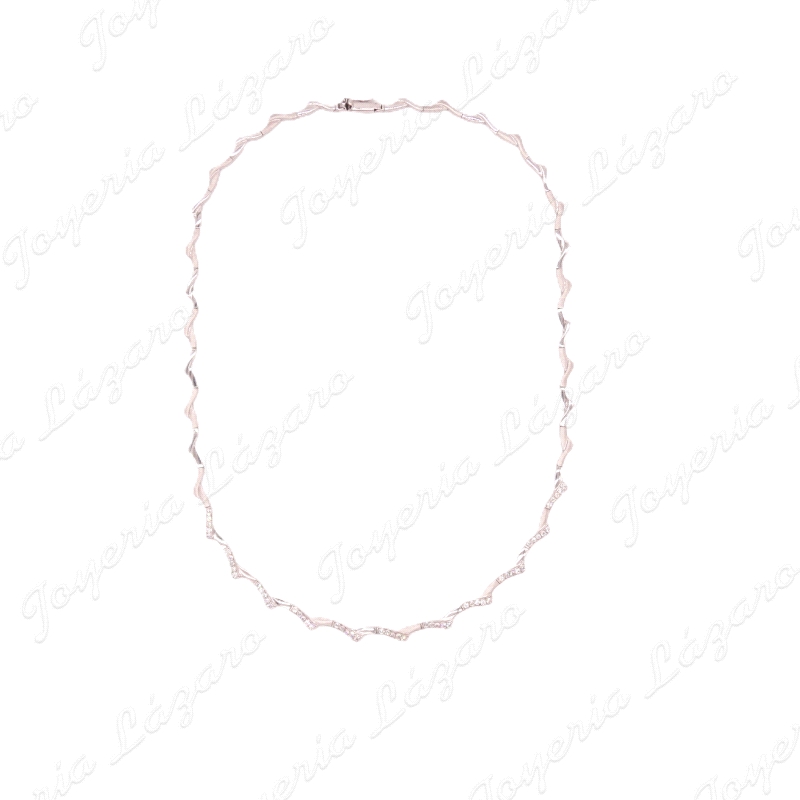 GARGANTILLA 18KT BL SEMIRIGIDA MATE/BRILLO