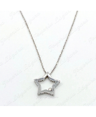 GGNTLLA. 18KT BL ESTRELLA CON DIAMANTE BRILLANTE 0.015