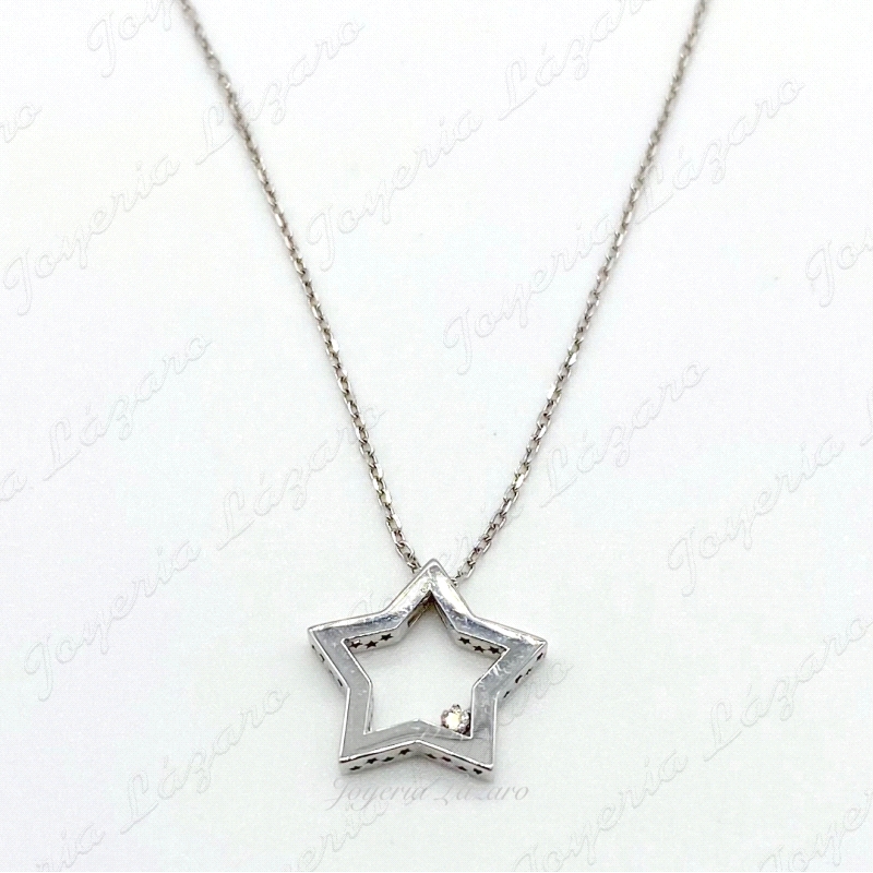 GGNTLLA. 18KT BL ESTRELLA CON DIAMANTE BRILLANTE 0.015