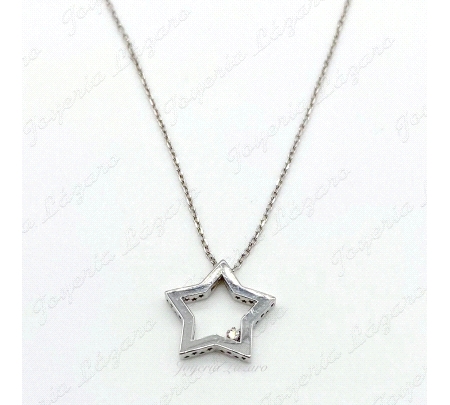 GGNTLLA. 18KT BL ESTRELLA CON DIAMANTE BRILLANTE 0.015