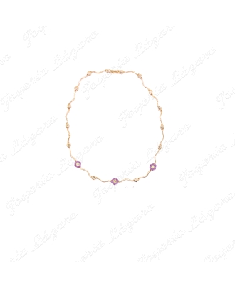 GARGANTILLA 18KTS AMATISTAS FLORES AMATISTAS