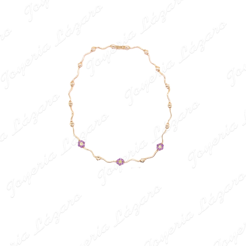 GARGANTILLA 18KTS AMATISTAS FLORES AMATISTAS
