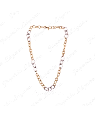 GARGANTILLA 18KTS ESLABONES BICOLOR ITALIANO