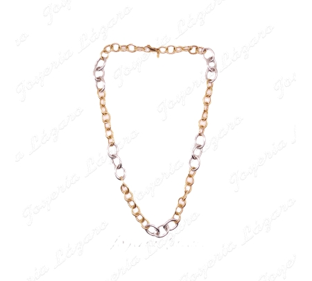 GARGANTILLA 18KTS ESLABONES BICOLOR ITALIANO