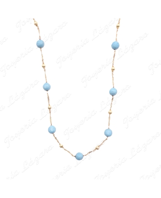 GARGANTILLA 18KTS TURQUESAS FACETADA