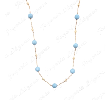 GARGANTILLA 18KTS TURQUESAS FACETADA