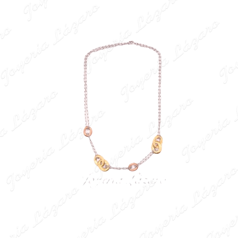 GARGANTILLA 18KTS TRICOLOR OVALOS