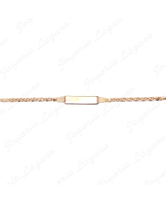 ESCLAVA NIÑ@ ORO 18 KTS  PLACA LISA OJO PERDIZ