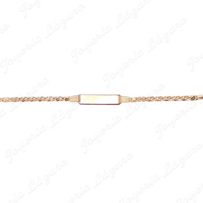 ESCLAVA NIÑ@ ORO 18 KTS  PLACA LISA OJO PERDIZ