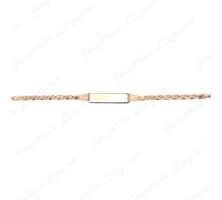 ESCLAVA NIÑ@ ORO 18 KTS  PLACA LISA OJO PERDIZ