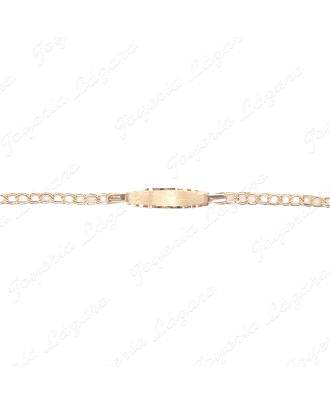 ESCLAVA BEBE ORO 18 KTS HUNGARINA PLACA MATE 12.5CM