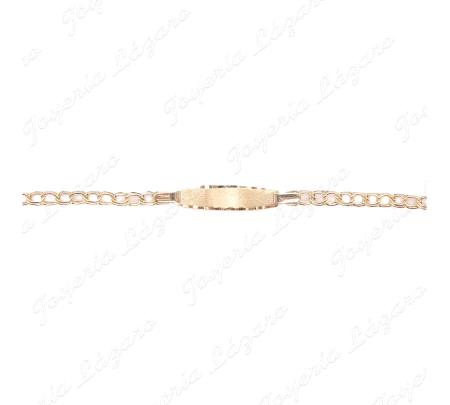 ESCLAVA BEBE ORO 18 KTS HUNGARINA PLACA MATE 12.5CM