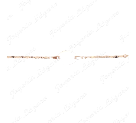 ESCLAVA BEBE ORO 18 KTS 2 POSTURAS PLACA OVAL ESLB.BARCO FANTASIA HUEC