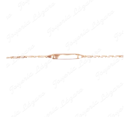 ESCLAVA BEBE ORO 18 KTS 2ª POSTURA 1X1 PLACA RECT. BRILLO