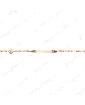 ESCLAVA BEBE ORO 18 KTS 2 POSTURASPLACA BIC.+1 CORAZON EN CADENA