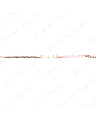 ESCLAVA BEBE ORO 18 KTS2 POSTURAS BICOLOR EN CADENA BARBADA