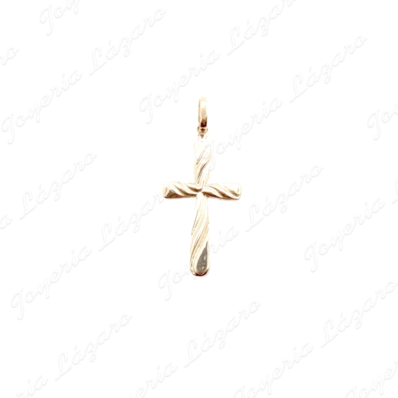 CRUZ ORO 18 KTS TABLA RIZADA 14X28MM