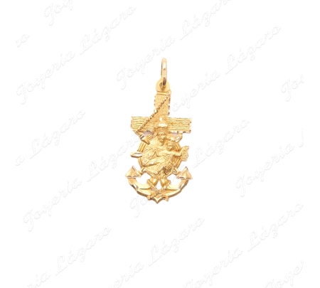 CRUZ ORO 18 KTS MARINERA VIRGEN DEL CARMEN  21x43mm