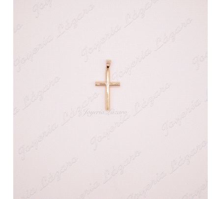 ORO 18 KTS CRUZ TUBO LISA