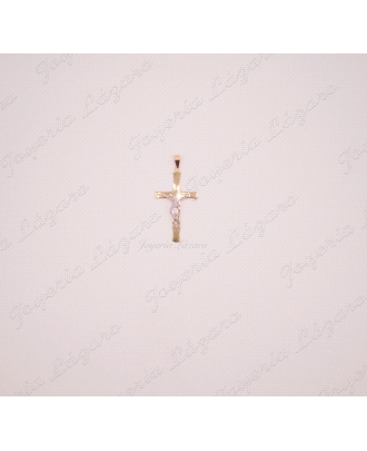 ORO 18 KTS CRUZ BIC. CRISTO GRANDE