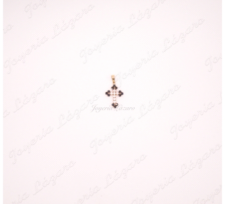 CRUZ 18KTS ZAFIROS Y  CIRCONITAS