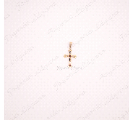 CRUZ 18KTS CIRCONITAS RUBI+ZAFIRO