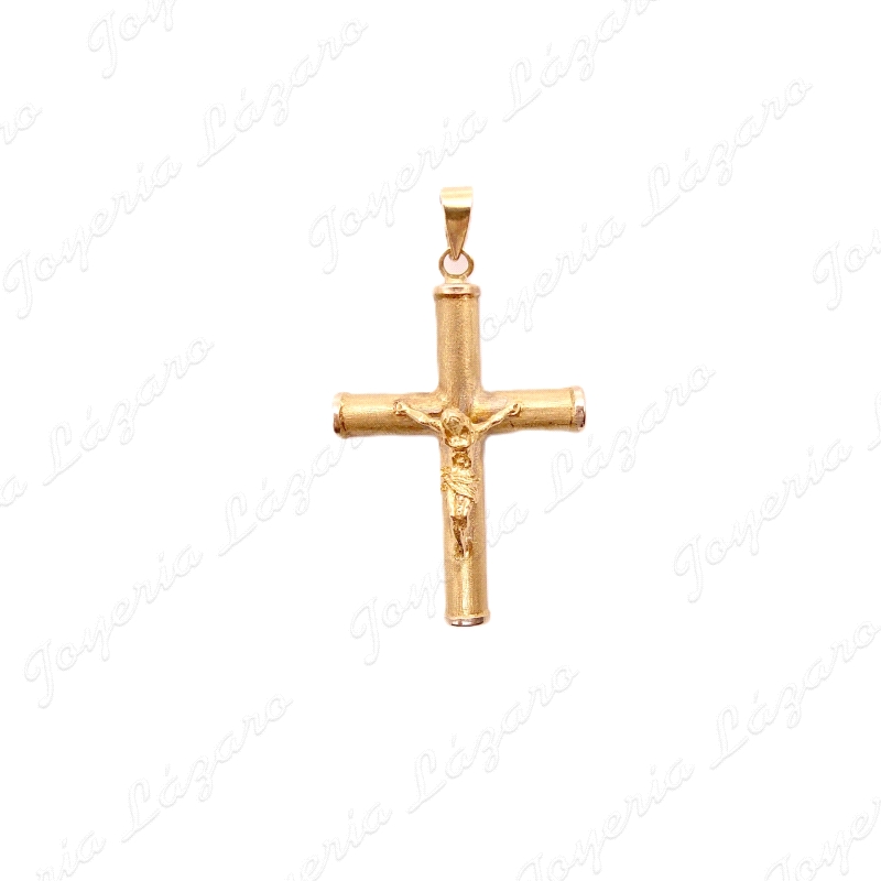 CRUZ 18KTS TUBO MATE CON CRISTO