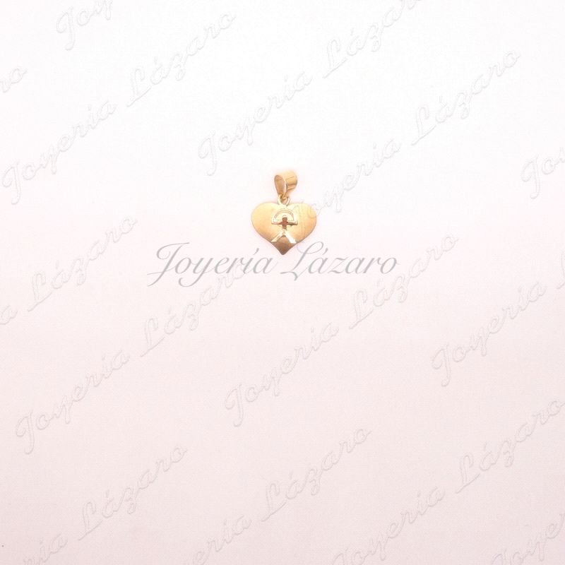 ORO 18 KTS COLGANTE INDALO CORAZON MATE