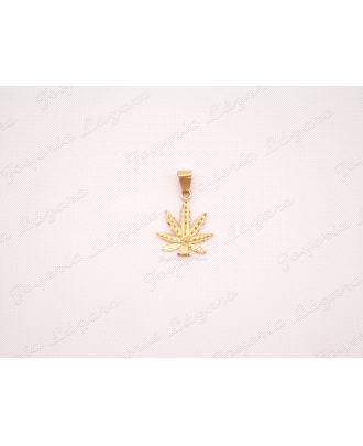 CPOLGANTE 18KT, HOJA MARIHUANA