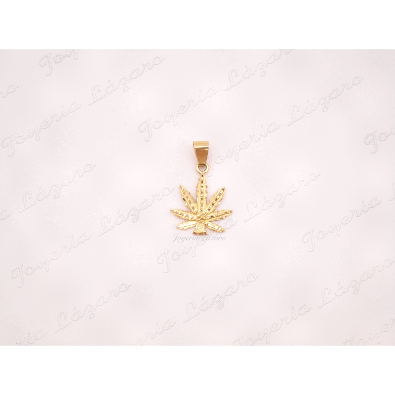 CPOLGANTE 18KT, HOJA MARIHUANA