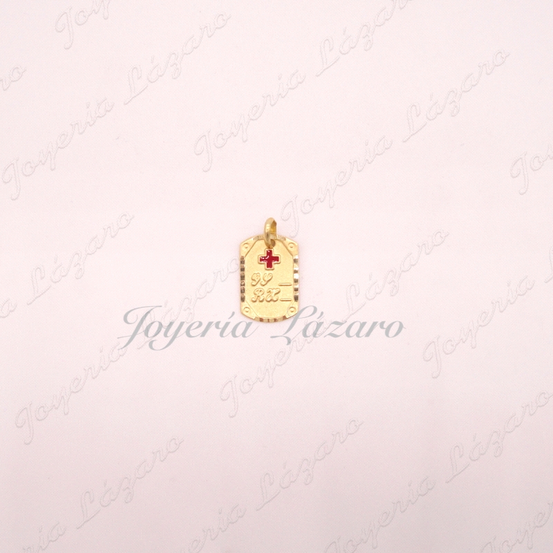 COLGANTE 18KTS PLACA RH PEQUE