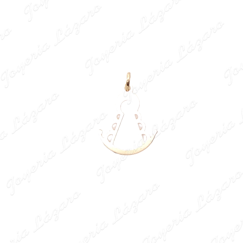 COLGANTE ORO 18 KTS VIRGEN ROCIO SILUETA CALADA