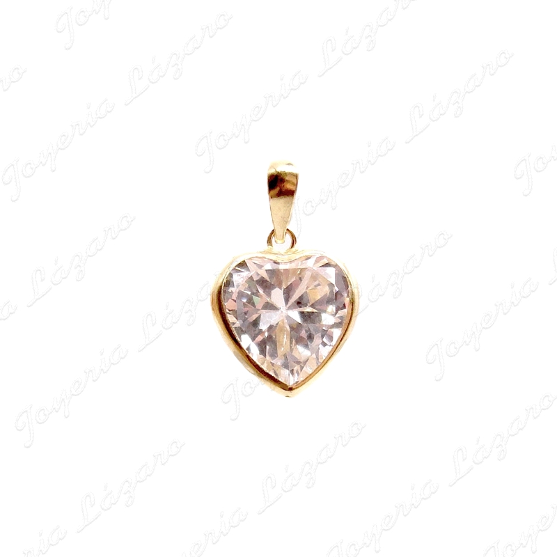 COLGANTE ORO 18 KTS CIRCONITA CORAZON 10X10MM